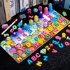 木製のモンテッソーリおもちゃアルファベット数形状学習パズル幼稚園教育の誕生日プレゼント幼児向けの誕生日プレゼント