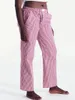 Kobiety Pants Women Y2K Striped Lounge Pinstriped szeroka noga Pajama Gingham High Taist Casual Loose Lose Vintage ubrania z lat 90.