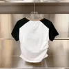 Designer Cotton Summer T-Shirt Damen Revers Buntes Buchstaben Dreieck Sweet Fashion Short Sleeve