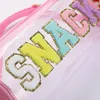 Cosmetic Bags Clear PVC Crossbody Sling Women Fashion Sewn On Patches Shoulder Bag Female Casual Versatile Candy Snack