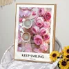 5D Diamond Painting Flowers Pink Roses Coffee Cup Mosaic Cross Stitch Kit Full Diamond Embroidery Home Decor 2023 New Series