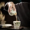 160 ml chinois céramique gaiwan tasse tasse de thé à la main motif de fleurs thémot