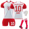 2324 Bayern Munich Home Red and White Football 10 Sane 25 Muller 7 Gnabri 42 Musiara Jersey