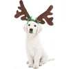 Hundkläder levererar älg renar gevir pannband Santa Hat Pet Christmas Cool Costume Söta huvudbonader Tillbehör Gorro Para Perro