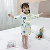 Blankets Children's Flannel Bathrobe Cartoon Pajamas Hooded Baby Home Clothing Blanket