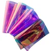 Iridescent Holographic Clear Transparent TPU Leatherette Rolls Rainbow Film Sheets Vinyl Fabric for bows Handbags Handicrafts