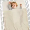 Cobertores Swadling Baby Cobertores de malha recém -nascidos meninos meninas de cor sólida Month Swaddle Wrap Collts para cesta de carrinho 100*80cm Criança de arremesso
