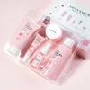 5-teilige Geschenkbox Kirschblüte Sakura Hautpflege Set Kollagen Eye Cream Serum Gesichtsreiniger Toner Gesichtscreme Schönheit Make-up