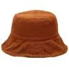 Basker corduroy hink hatt vinter fiskare för huvud varmare utomhus rese cloche bassäng