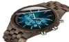 Mens Wood assiste luxo Mulunction Wooden Watt