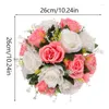 Flores decorativas Bola de flor artificial Bola de seda grande fita floral Bouquet Table Centerpieces Pieces Fake Rose Wedding Party Road Guide Decoração