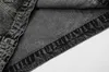 Vintage Wash denim hoodie oversized zwart zwaar gewicht schilderen spettert zand los voor mannen