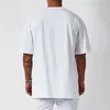 Top masculino Blank Tshirt White de tamanho retro de tamanho sólido de tamanho grande Moda feminina Moda curta 240403