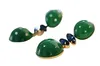 Boucles d'oreilles en peluche Europe Amérique Vintage Green Acrylique Pendre de boucle d'oreille Clip Clip Women Jewelry Trendy