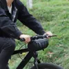 Borsa per manubrio per biciclette con chiusura con cerniera a tracolla con cerniera a fissaggio anteriore sacca per biciclette per biciclette mountain mountain bike