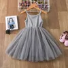 Flickans klänningar Little Girls Summer Dress For Kid Sleeveless Sling Tutu Princess Party Gown Birthday Wedding Children Clothing Girl Casual Dress