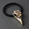 Punk Gothic Viking Jewelry Raven Skull Hairband Pony Tail Holder Elastic Hair Rope Tie Wolf Headwear for Women Head Accessories