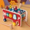 BabyToys bebe maluch dzieci drewniana zabawa gra Montessori zabawki dla dzieci słonia pokonujące młot w walce