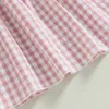 Vestidos de niñas para niños pequeños para niñas princesas princesas estampado a cuadros vestidos maneras de mangas de verano ropa de línea casual ropa para niños ropa