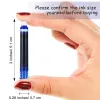 50pcs Fountain Pen Mürekkep Kartuşları Mavi Siyah Kırmızı Mürekkep Renkleri, 50 Doldurma Mürekkep Kartuş Seti, 3.4 mm delik çapı