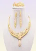 Jewelry sets for Women Dubai 24K gold color India Nigeria wedding gifts necklace earrings Bracelet ring set Ethiopia jewellery 2013152827