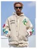 American Flower ricamato giacca da pietra da pietra da uomo Coat di tendenza streetwear 2022 Nuova giacca invernale MOTO BOMBER MASCULIN