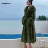 Mulher Fur Faux Long Mink Coat Winter Outwear Awear Afaso fêmea Manuve Ladies Casual Oversize Parkas 221128