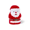 1 stuk sneeuwman Velvet Jewelry Box Santa Claus Ring Box Sieradencontainer voor oorbellen Display Christmas Gift Box Holder