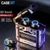 Caseist Mini TWS Kablosuz Kulaklıklar LED Display HiFi True Stereo Bluetooth 5.3 Kulaklık Gürültü Düşük Gecikme RGB Işık Spor Oyun Kulaklıkları Şarj Cihazı Güç Bankası