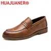 Sapatos casuais moda de couro masculino vestido formal masculino no clássico Oxford Point Toe Party Office Loaffers Men