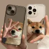 Söt Corgi Dog Par Telefonfodral för iPhone 15 14 13 12 11 Pro Max Mini SE XS XR X 7 8 Plus Funna Soft Cover för iPhone 13 Coque