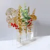 Clear Acrylic Vase Desktop Vase Bookshelf Decor Book Shape Vase Flower Arrangement Ware for Hotel Home Office Wedding Decoration