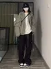 Pantalon féminin Capris Houzhou Y2K Retro Bag Cargo Pantal