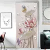 Fönsterklistermärken Anpassad storlek 3D Windows Glass Film Door Modern Wall Sticker Art Ogenomskinlig självhäftande affisch Lotus