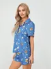 Vêtements à domicile Femmes Pyjama d'été Définit des chemises à manches courtes Shirts et Shorts Loungewear 2 pièces