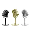 Microphones Simulation Props Retro Microphone Classic Dynamic Vocal Mic Vintage Style For Home Deracation Small Ornaments Drop