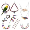 1PC Bird Toys Swing Moofing Training Toys Small Parrot suspendu hammac Parrot Cage Bell Perch Toys With Ladder Pet Supplies