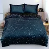 Beddengoed stelt 3D digitaal donkerblauw Galaxy Linnengoed bed uitsteeksel/dekbedovertrekset Twin Double Full King Size luxe voor modern cadeau