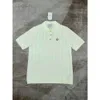24SS Casablanca heren t-shirts nieuwe polo nek parel knop gebreide shirt wit korte mouwen t-shirt top trend casablanc