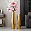 Vases Nordic Style Gold Ceramic Vase Decoration Home Ikebana Silver Modern Interior Chinese En Ceramique