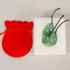 3 pcs / ensemble percés jade œuf de pierre naturelle de massage de fluorite vert fluorite Crystal Boules pelvien kegel