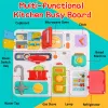 Montessori Kitchen Busy Board for Toddlers 1-3 Travel Toys Light Up Musical Baby Toys 12-18 Months Fine Motor Skills