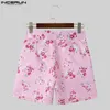 Heren shorts American Style Modieuze mannen vat roze geprinte patroon Incerun 2024 Casual Party Shows mannelijk verkopen S-5XL