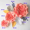 Party Decoration DIY Artificial Flowers Fleurs Artificielles Backdrop Giant Paper Rose 5CS 4 Leave Wedding Baby Shower