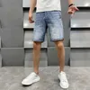 Chorts pour hommes Designer de haute qualité Style britannique Simple et à la mode Lumière Laispue Mens décontractée Denim Shorts droite Micro Elastic Slim Fit MLA0