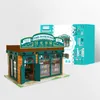 DIY Doll House Miniatur mit Möbeln Kit Time Bookstore Model Backstein Haus Montage Spielzeug Kinder Weihnachtsgeschenk Casa