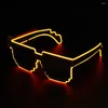 Party Decoration Halloween Christmas Birthday Mosaic LED Glasögon Trådlösa Neon Nightcubs Flashing Rave Shades