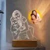 Lâmpada fotográfica 3D personalizada Phototext personalizada Presente de casamento de quarto de casamento personalizado Presentes de luz de luz 3d Presentes de luz