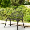 Outdoor Durable Cast Aluminum Antique Bench, For Patio Garden (US Stock)