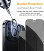 Privacidade anti-spy Cobertura completa vidro temperado+lente de câmera Protetor para iPhone 14 Pro Max 6.7 Protetor de tela iPhone 14 Pro 6.1